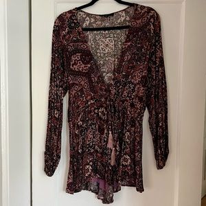 Boho long sleeve romper